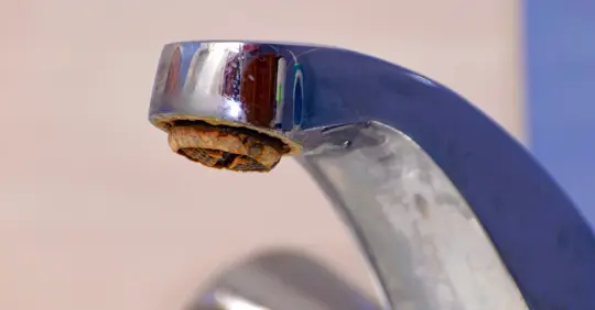 Faucet affected by hard water